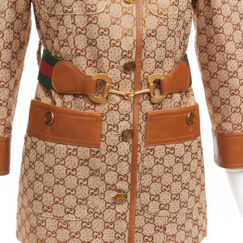 Gucci Canvas Crystal Horsebit Jacket - Picture 2 of 10